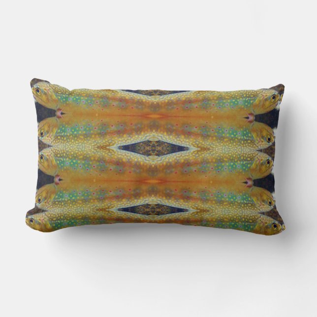 Brook  trout pattern print pillow (Front)