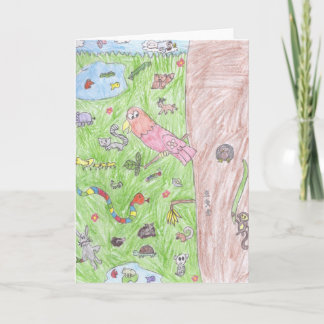 Brooke's world of animals greeting card