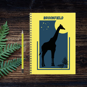 Brookfield Zoo Chicago Illinois Vintage Giraffe Notebook