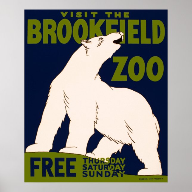 Brookfield Zoo Chicago, Illinois - Vintage Poster (Front)