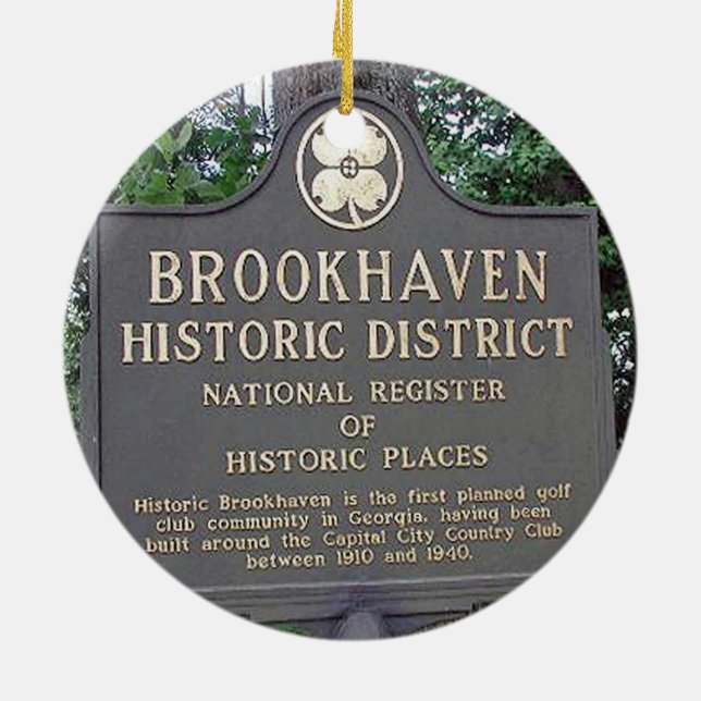 Brookhaven Atlanta, Double Sided Christmas Ornamen Ceramic Ornament (Back)