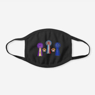 Brookhaven_Labradors Rosette design Black Cotton Face Mask