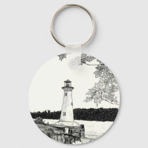 Brookline, NH -Lighthouse Keychain