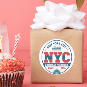 Brooklyn and New York city  Classic Round Sticker