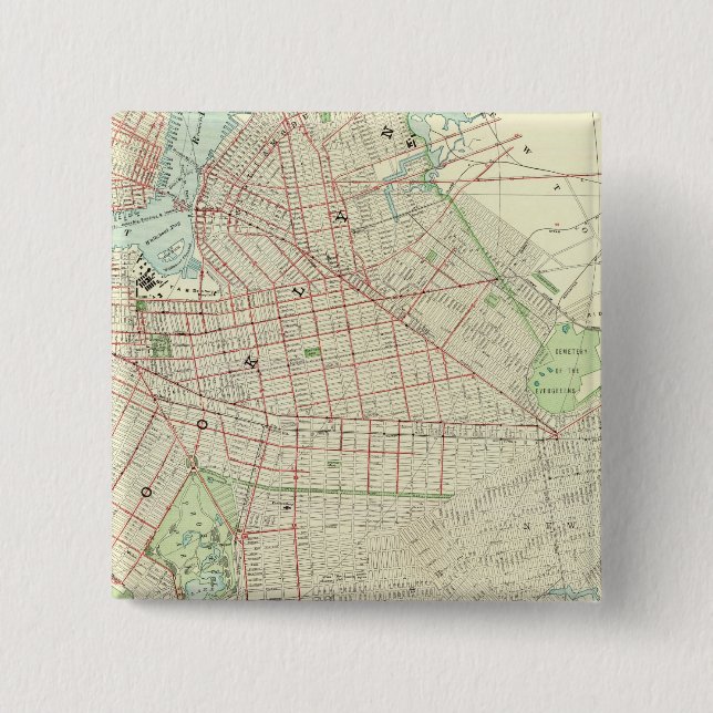 Brooklyn and Vicinity 2 Inch Square Button (Front)