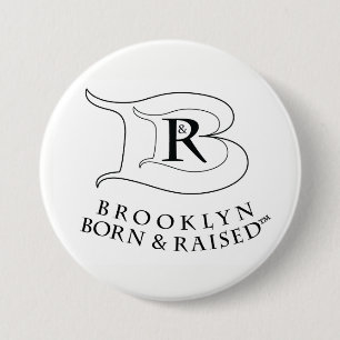 BROOKLYN BORN AND RAISED LOGO ROUND BUTTON PIN