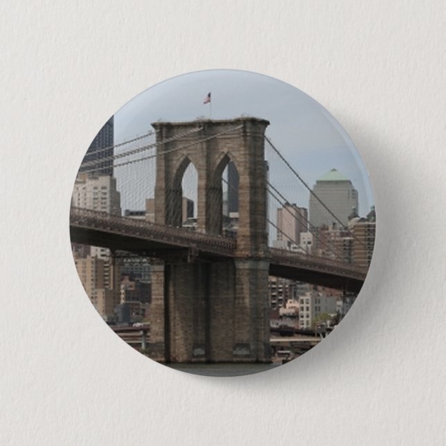 Brooklyn Bridge 2 Inch Round Button (Front)