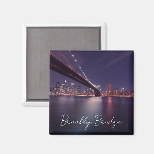 Brooklyn Bridge à la nuit, Manhattan Lights Magnet