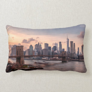 Brooklyn Bridge and Lower Manhattan Lumbar Pillow