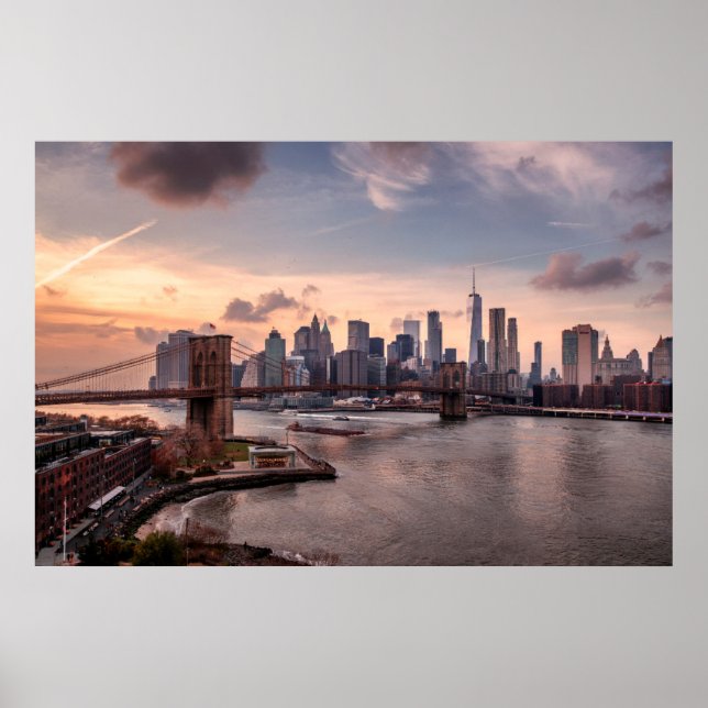 Brooklyn Bridge and Lower Manhattan Poster (Front)