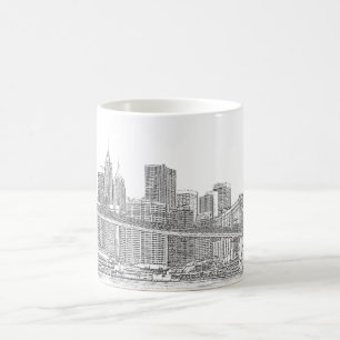 Brooklyn Bridge and Manhattan Skyline Coffee Mug