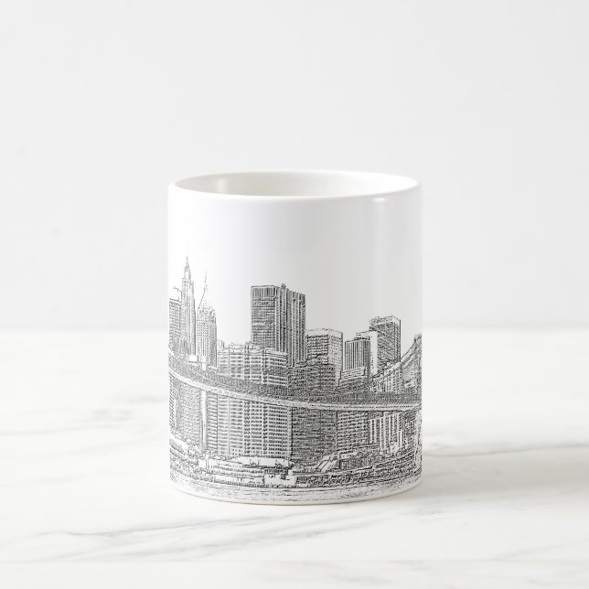 Brooklyn Bridge and Manhattan Skyline Coffee Mug (Center)