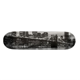 Brooklyn Bridge and Manhattan Skyline, NYC Skateboard