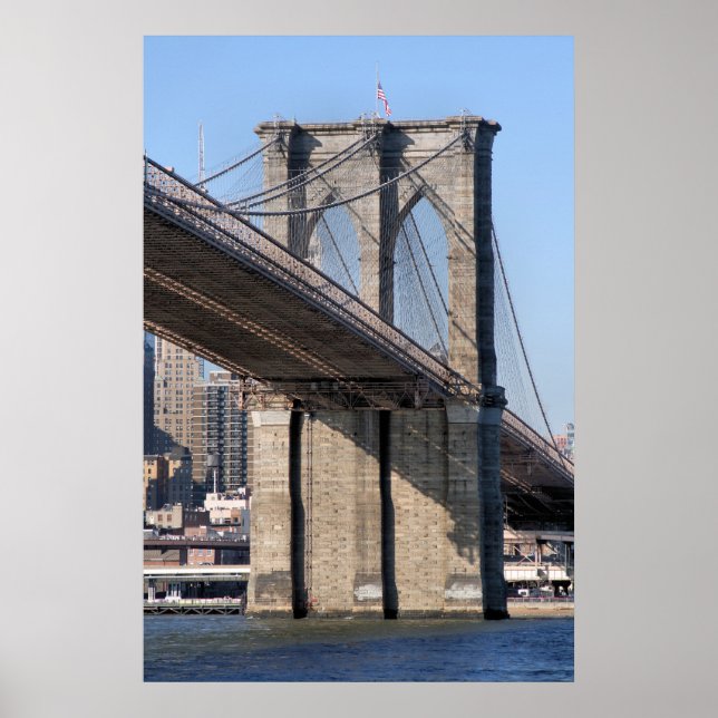 Brooklyn Bridge and Manhattan Skyline Poster (Front)