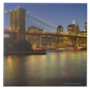Brooklyn Bridge and New York City buildings Tile