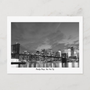 Brooklyn Bridge and The Statue of Liberty at Night Postcard