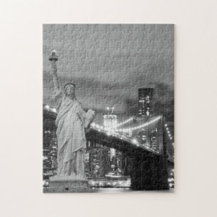 Brooklyn Bridge and The Statue of Liberty Jigsaw Puzzle