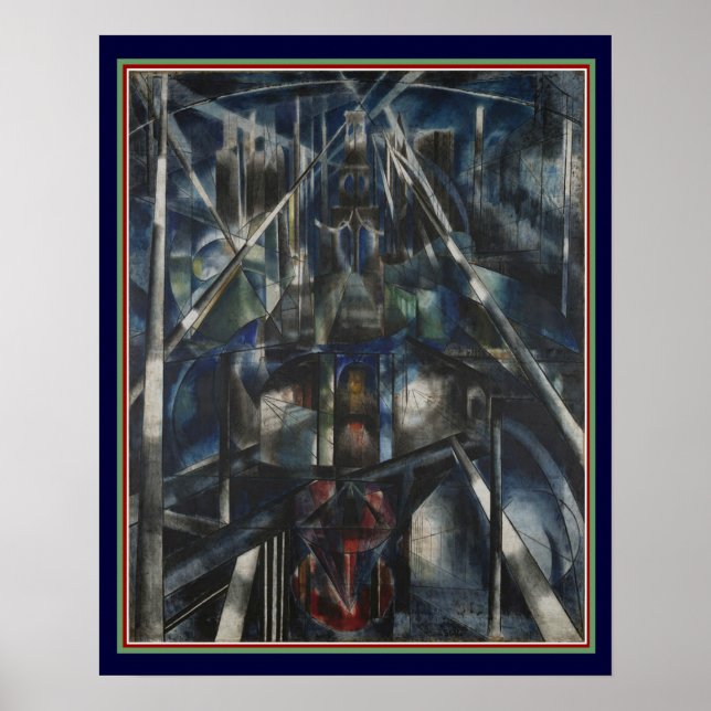 "Brooklyn Bridge" Art Déco par Stella 16x20 (Devant)