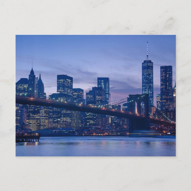 Brooklyn Bridge at Dusk Postcard (Front)