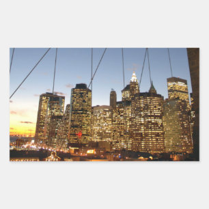 Brooklyn Bridge At Dusk With Manhattan Skyline Sticker