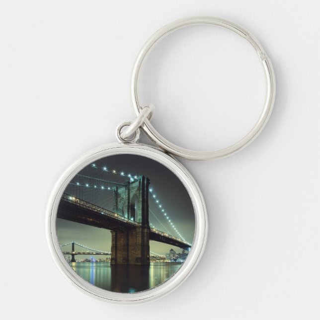 Brooklyn Bridge at night  Manhattan Bridge Keychain (Front)