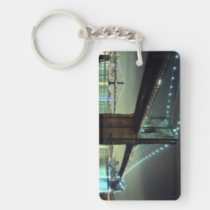 Brooklyn Bridge at night Manhattan Bridge Keychain