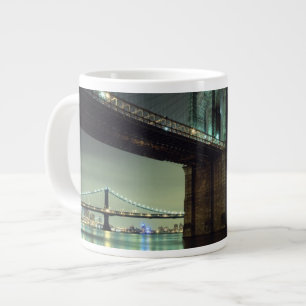 Brooklyn Bridge at night Manhattan Bridge Large Coffee Mug