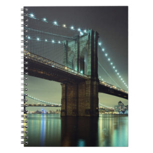 Brooklyn Bridge at night Manhattan Bridge Notebook