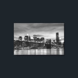 Brooklyn Bridge At Night, New York City Canvas Print<br><div class="desc">Brooklyn Bridge and Manhattan Skyline At Night,  New York City</div>