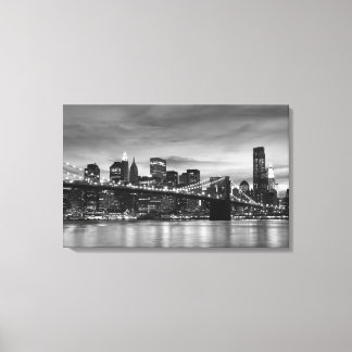 Brooklyn Bridge At Night, New York City Canvas Print