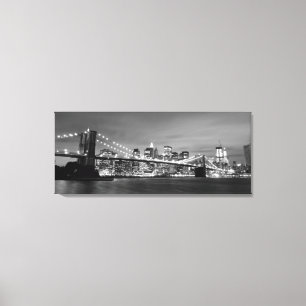 Brooklyn Bridge At Night, New York City Canvas Print