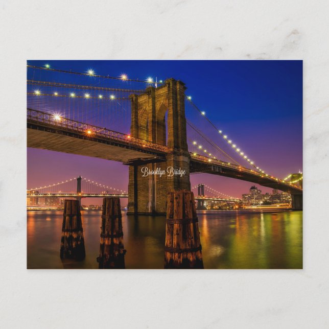 Brooklyn Bridge at Twilight Postcard (Front)