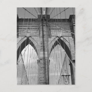 Brooklyn Bridge - B&W Postcard