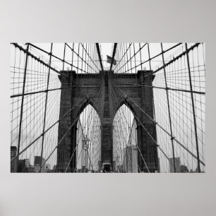 Brooklyn Bridge B&W Poster