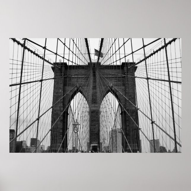 Brooklyn Bridge B&W Poster (Front)