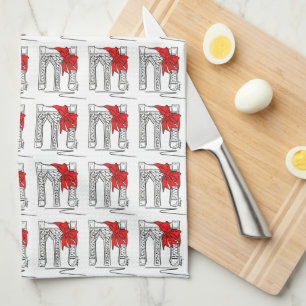 Brooklyn Bridge Bow NYC Christmas Holiday Landmark Kitchen Towel
