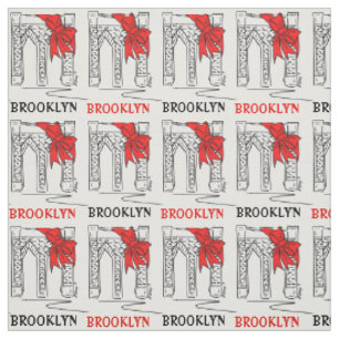 Brooklyn Bridge Bow NYC New York City Landmark Red Fabric