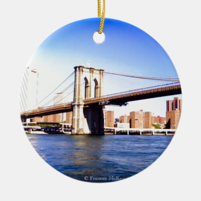 Brooklyn Bridge Ceramic Ornament (Front)