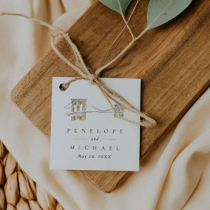 Brooklyn Bridge Chic New York City Wedding Favour Tags