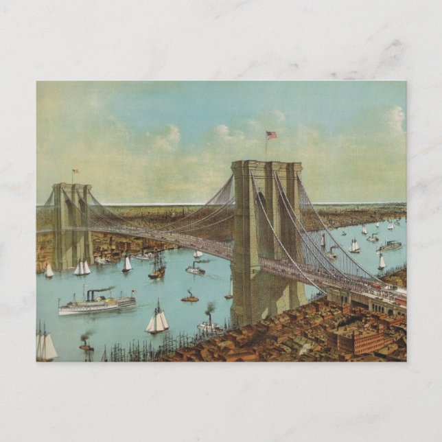 Brooklyn Bridge Colour Postcard (Front)