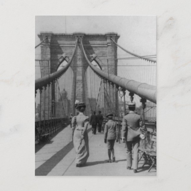 Brooklyn Bridge Crossing Postcard (Front)