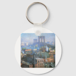 Brooklyn Bridge, East River, circa 1916 Keychain