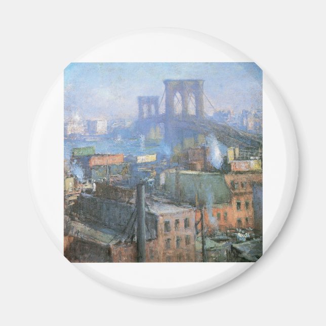 Brooklyn Bridge, East River, circa 1916 Magnet (Front)