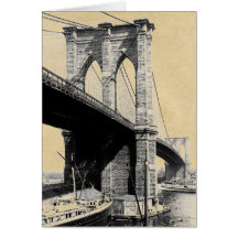 Brooklyn Bridge Ferry Boats 1896 Carte de voeux