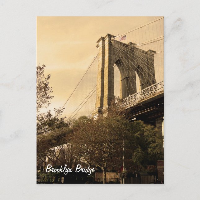 Brooklyn Bridge from Brooklyn (customize it!) Postcard (Front)