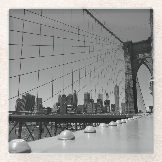 Brooklyn bridge glass coaster (Front)