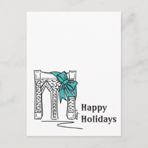 Brooklyn Bridge Happy Holidays New York City NYC Holiday Postcard