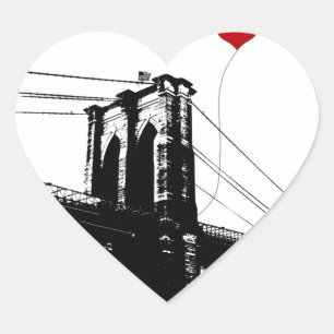 Brooklyn Bridge Heart Sticker