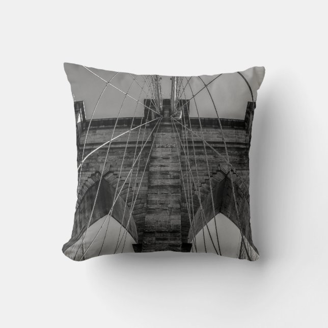 Brooklyn Bridge in New York City Throw Pillow (Front)
