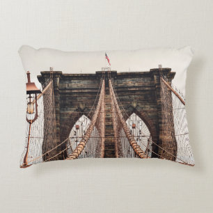 Brooklyn Bridge in New Yorkabstract, america, amer Accent Pillow